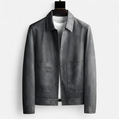 La Cartiera | Men’s British Lapel Cotton-Blend PU Jacket