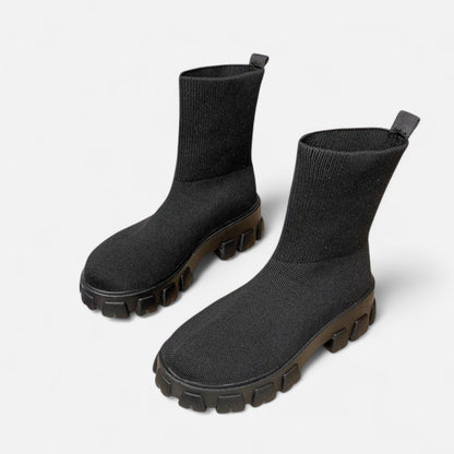 La Cartiera | Women’s Square-Heel Mid-Tube Martin Boots