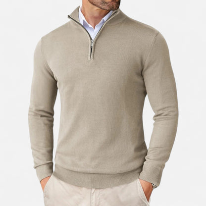 La Cartiera | Men’s Slim Fit Quarter-Zip Knit Pullover