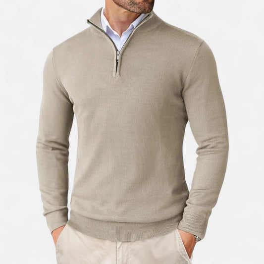 La Cartiera | Men’s Slim Fit Quarter-Zip Knit Pullover