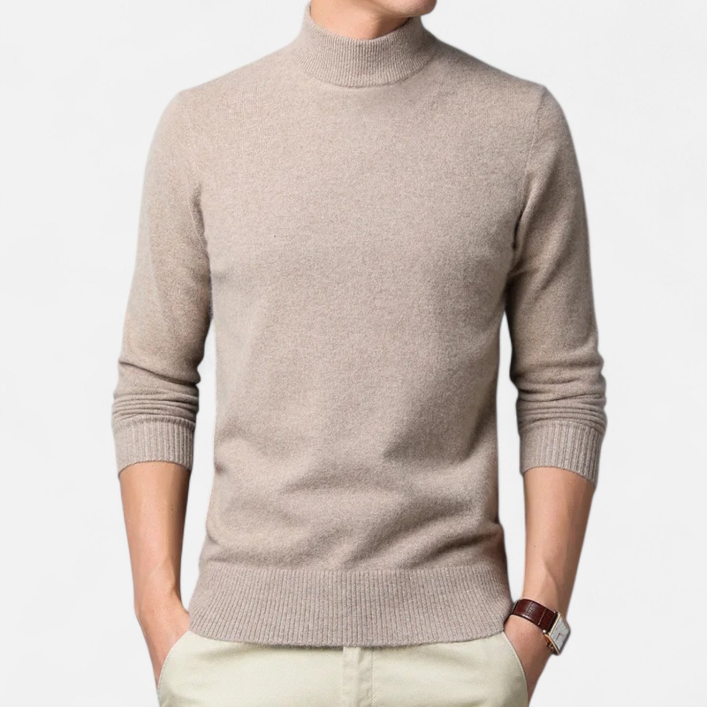La Cartiera | Men’s Solid Colour Mock Neck Sweater