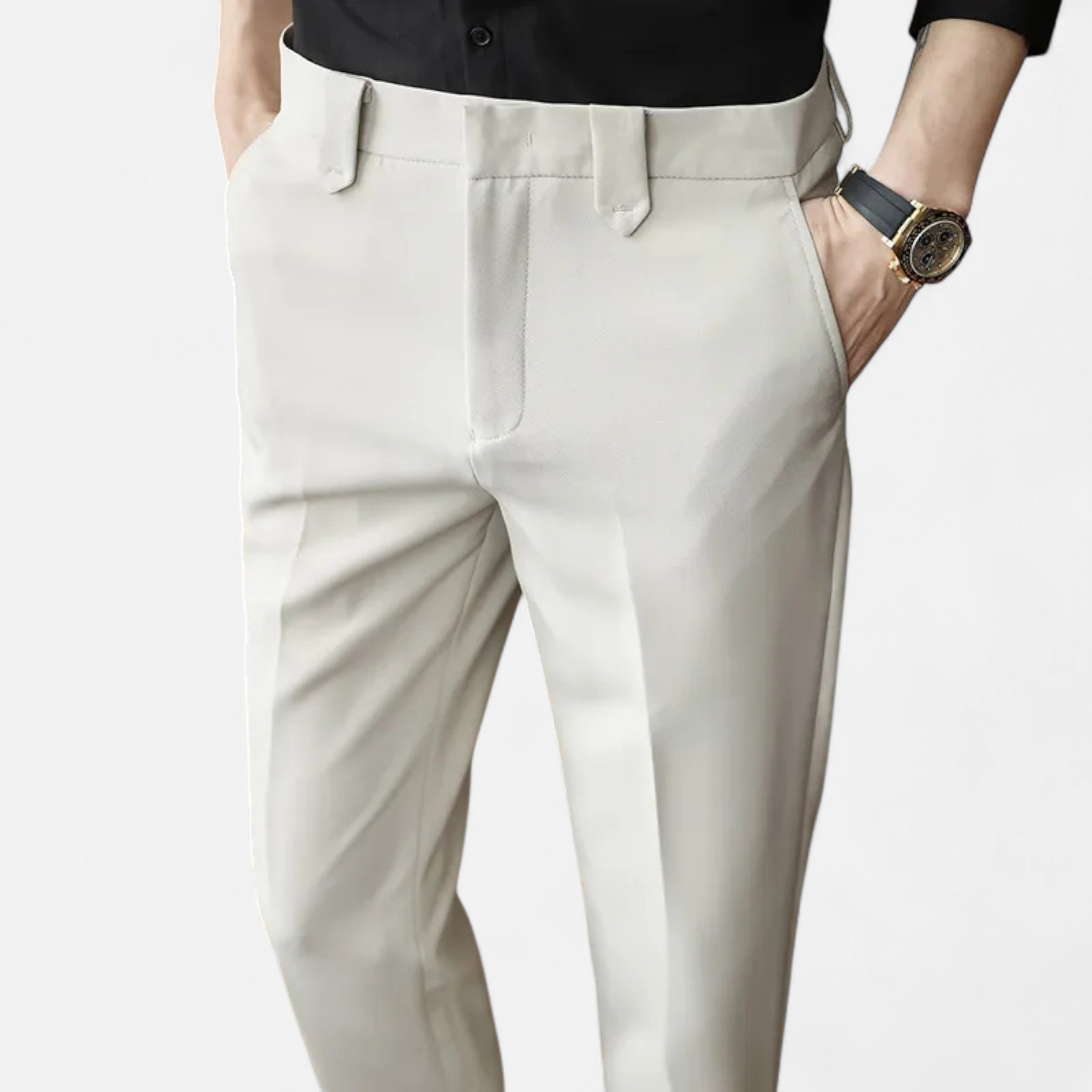 La Cartiera | Men’s Beige British-Style Suit Trousers