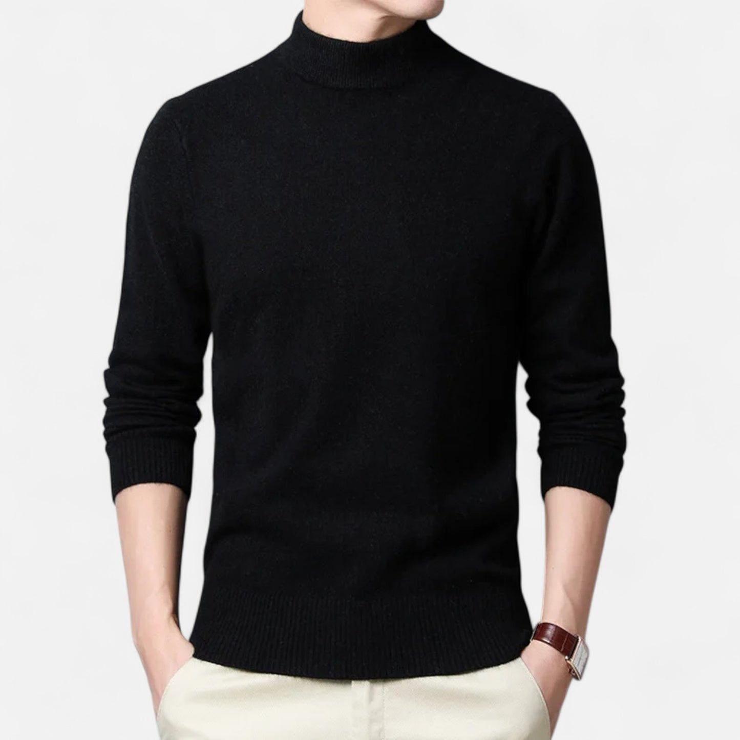 La Cartiera | Men’s Solid Colour Mock Neck Sweater