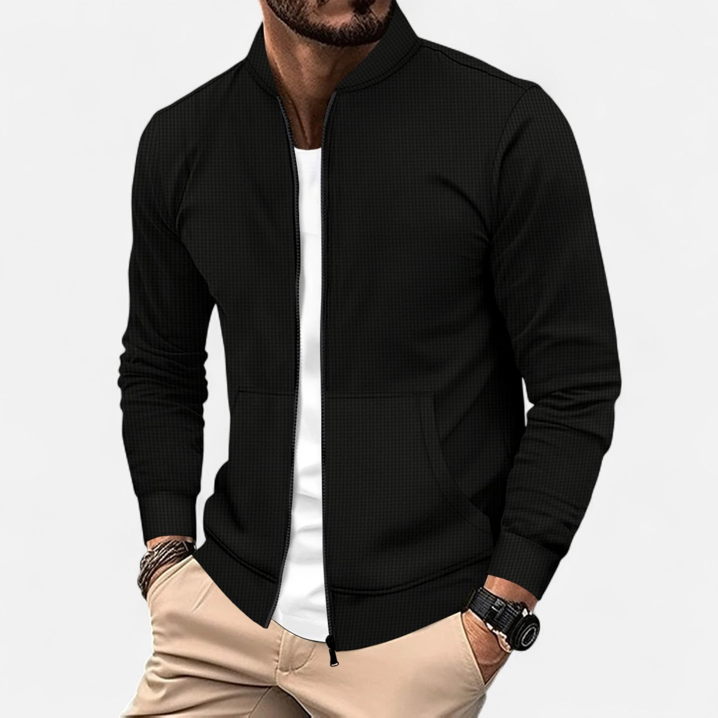 La Cartiera | Men’s Solid Colour Zip Baseball Jacket