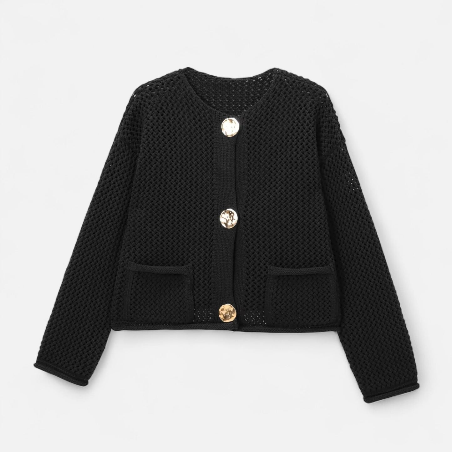 La Cartiera | Women’s Crewneck Wool Blend Knitted Cardigan