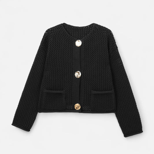 La Cartiera | Women’s Crewneck Wool Blend Knitted Cardigan