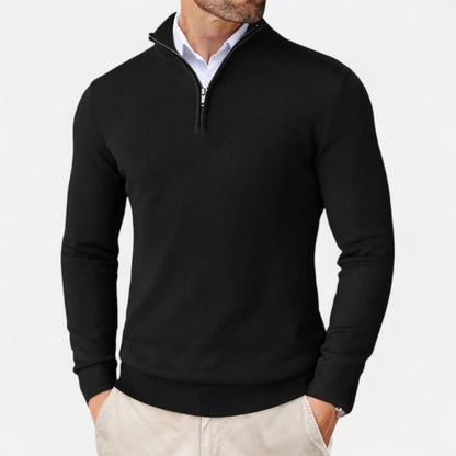 La Cartiera | Men’s Slim Fit Quarter-Zip Knit Pullover