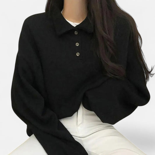 La Cartiera | Women’s Preppy Collar Autumn Sweatshirt