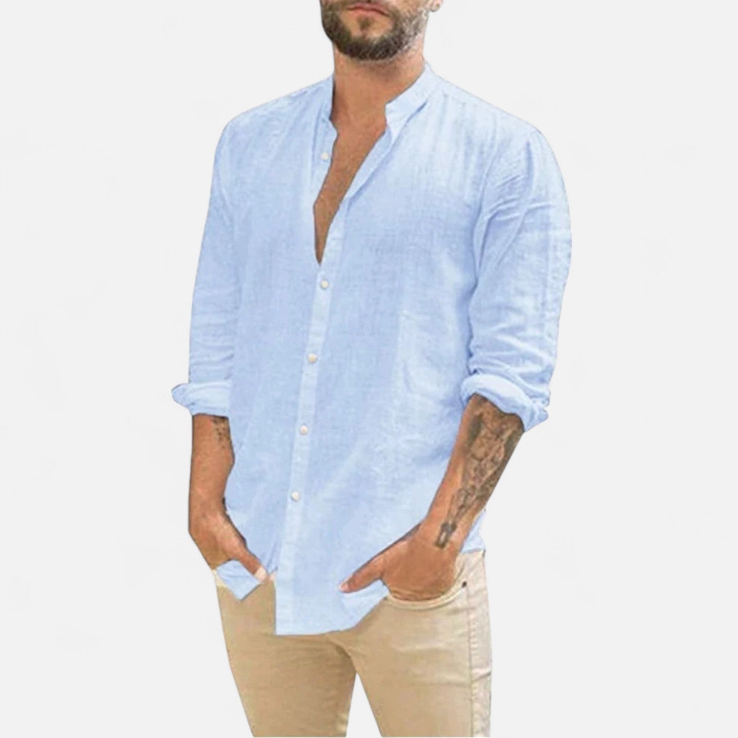 La Cartiera | Long‑Sleeve Cotton‑Linen Shirt – Riviera Heritage
