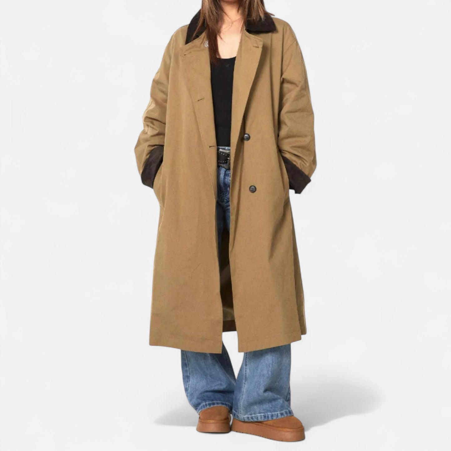 La Cartiera | Women’s Cotton Patchwork Mid-Length Trench Coat