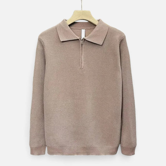 La Cartiera | Men’s Half-Zip Wool Knit Sweater Jacket