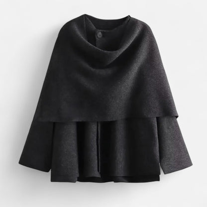 La Cartiera | Women’s Plush Sweater with Asymmetric Scarf