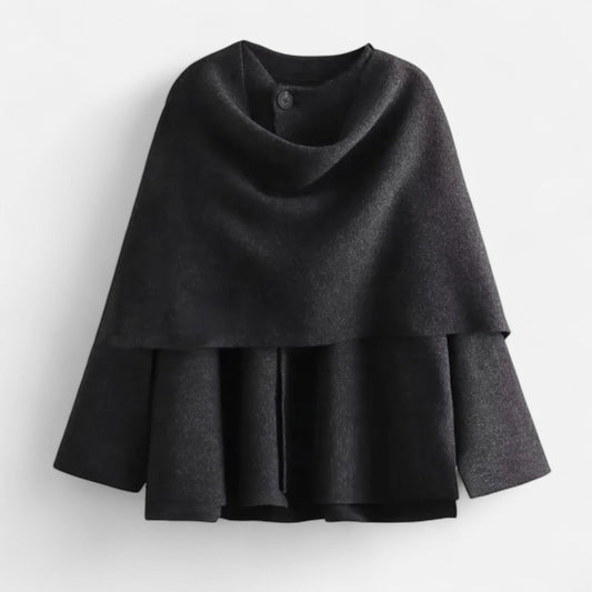 La Cartiera | Women’s Plush Sweater with Asymmetric Scarf