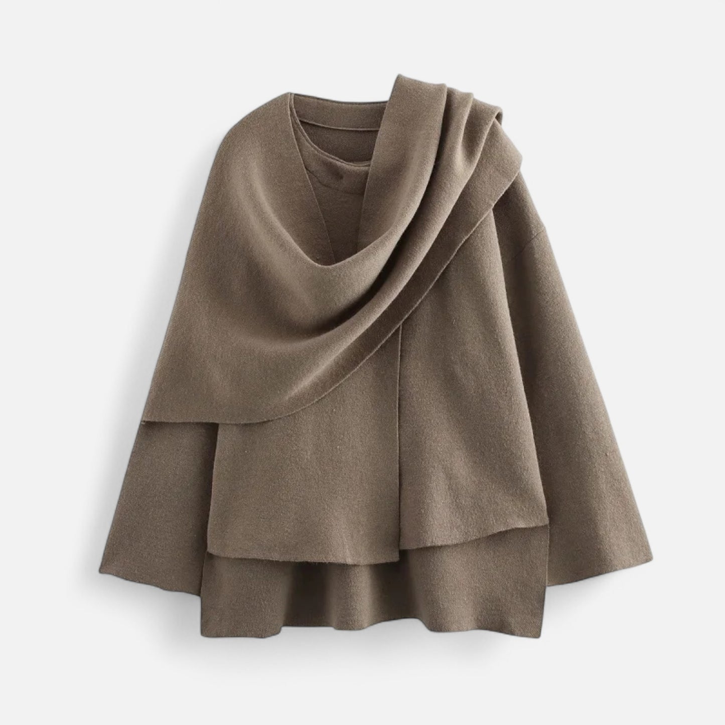 La Cartiera | Women’s Plush Sweater with Asymmetric Scarf