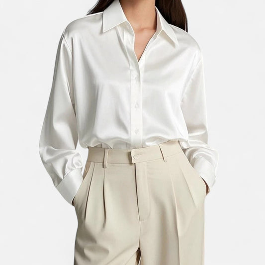 La Cartiera | Elegant Satin Shirt for Professional Wear