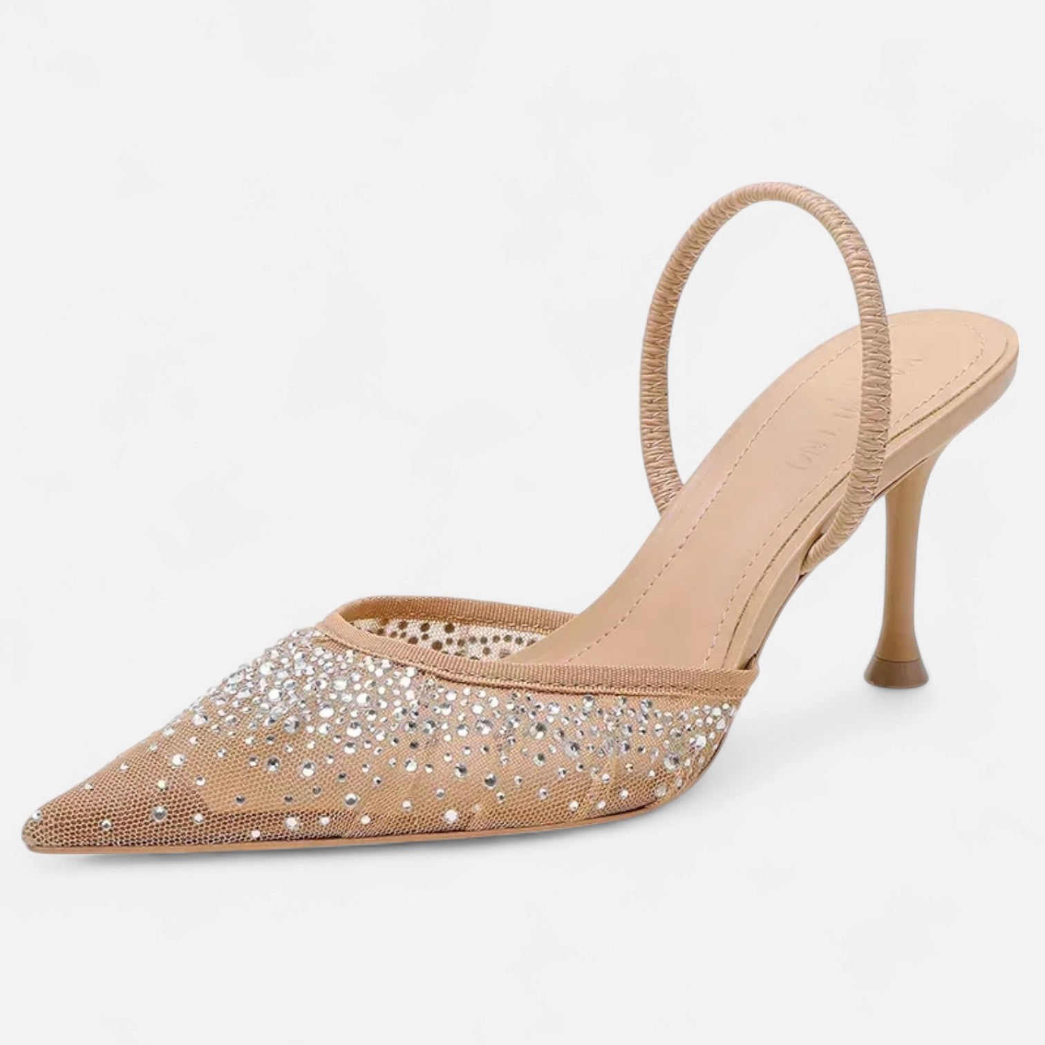 La Cartiera | Elegant Crystal Mesh Strappy Heels