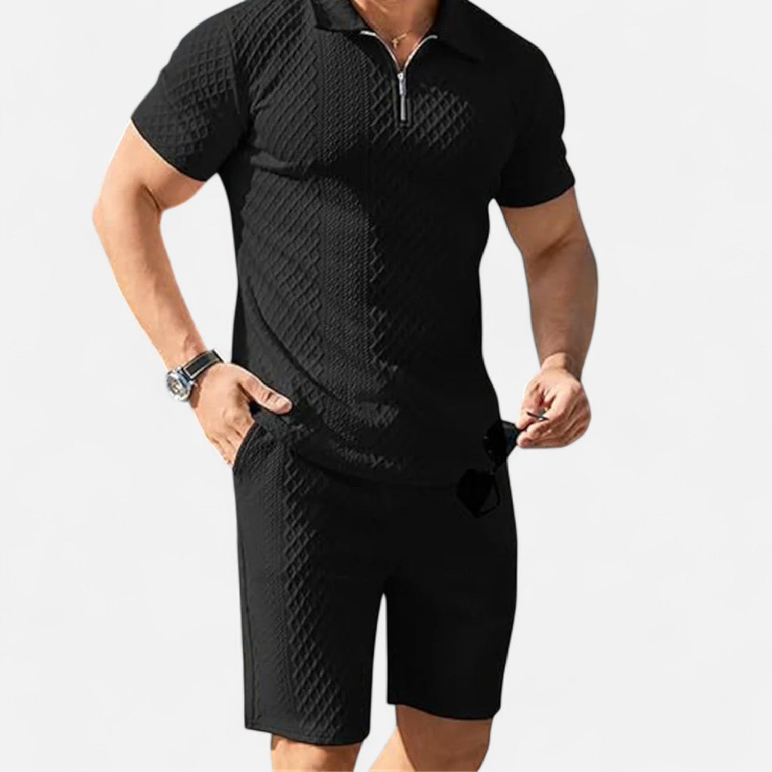 La Cartiera | Heritage Knit Zip Shirt & Shorts Co-Ord