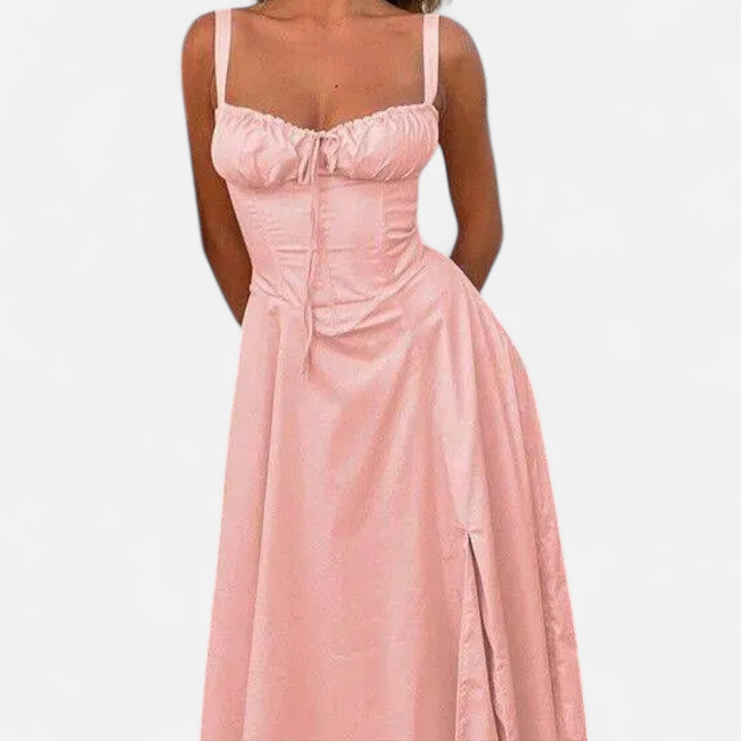 La Cartiera | Floral Corset Long Dress in Soft Silhouette