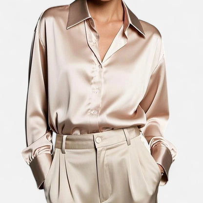 La Cartiera | Elegant Satin Shirt for Professional Wear