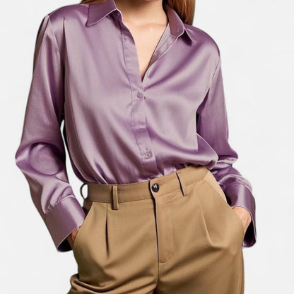 La Cartiera | Elegant Satin Shirt for Professional Wear
