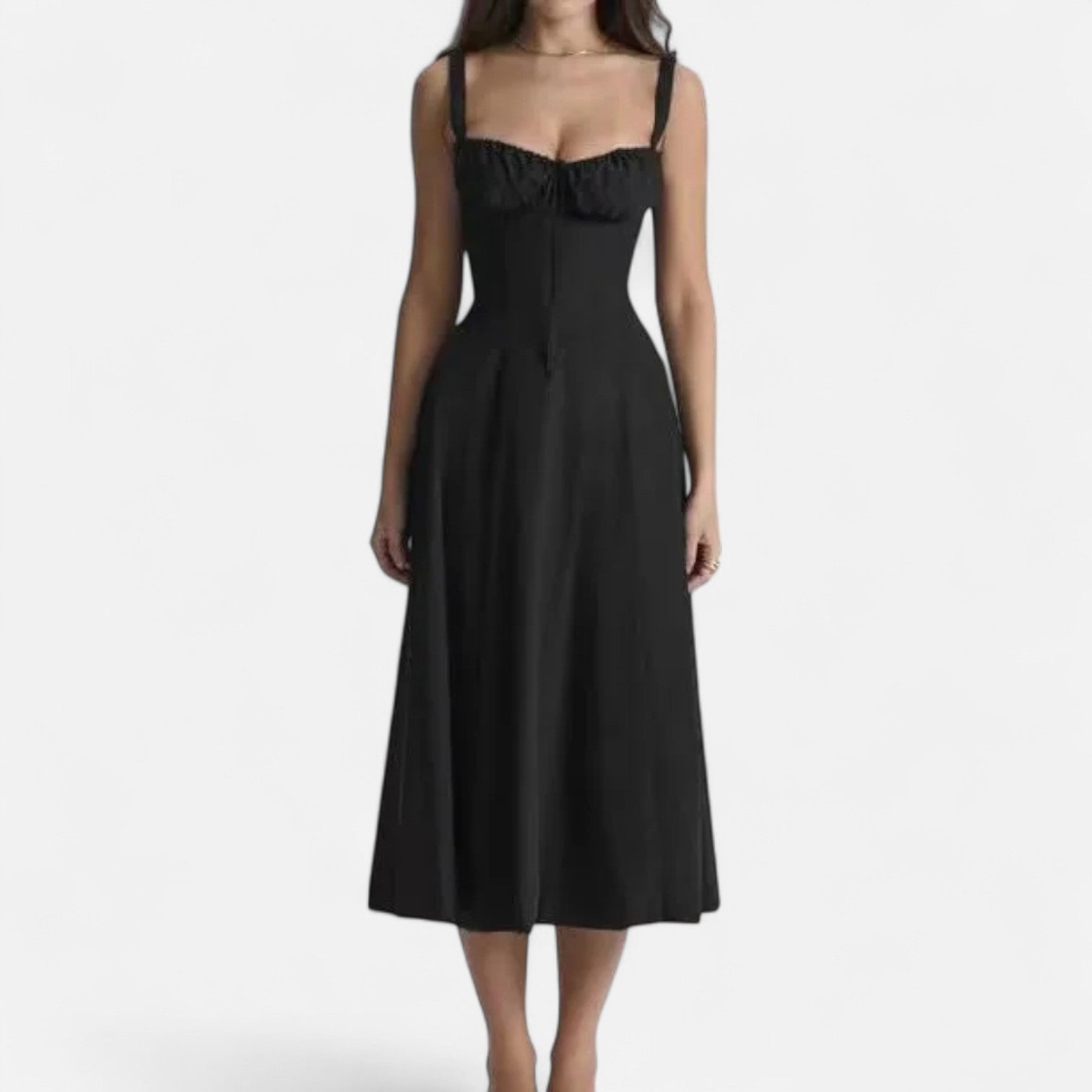 La Cartiera | Floral Corset Long Dress in Soft Silhouette