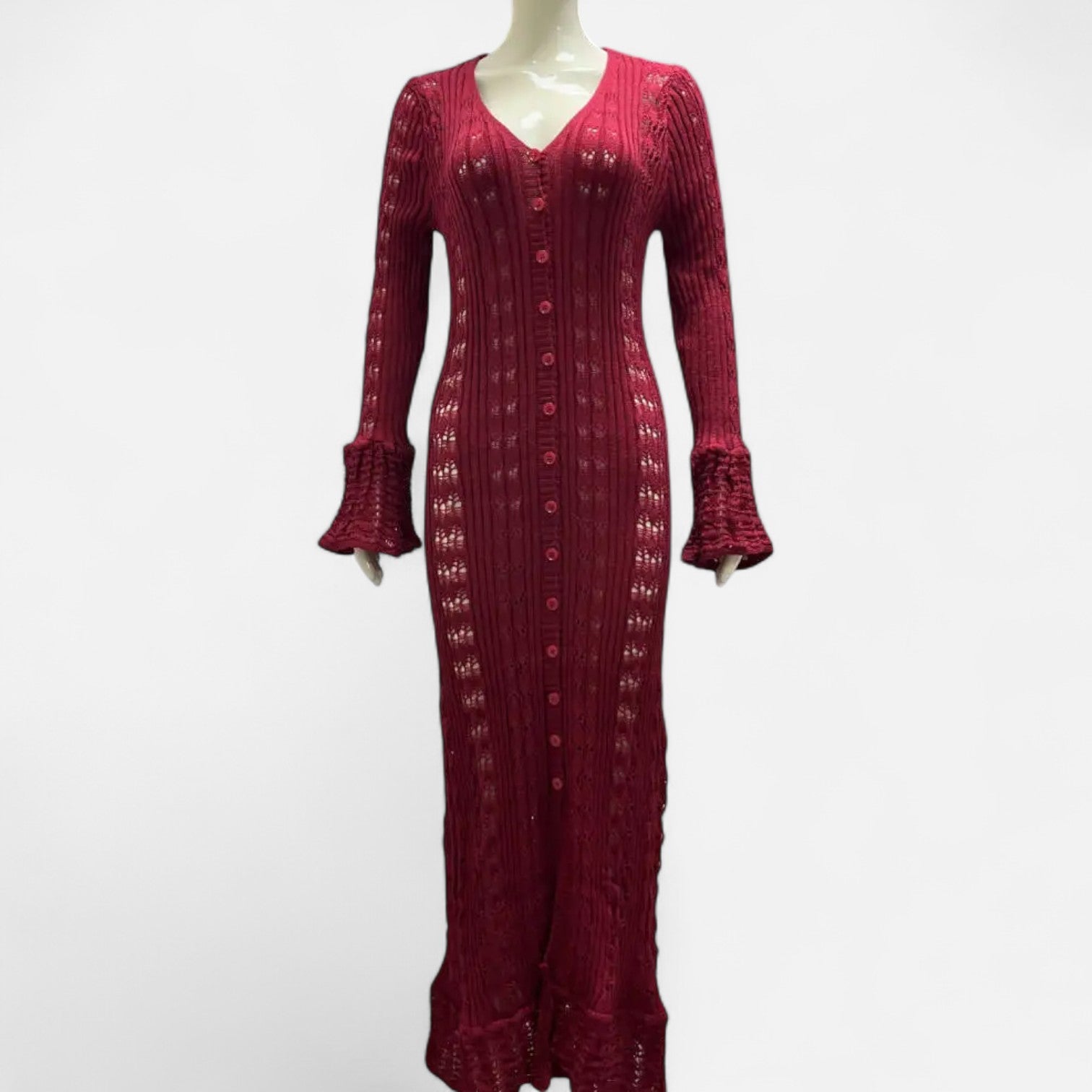 La Cartiera | Knitted Long Dress with Sculpted Detailing