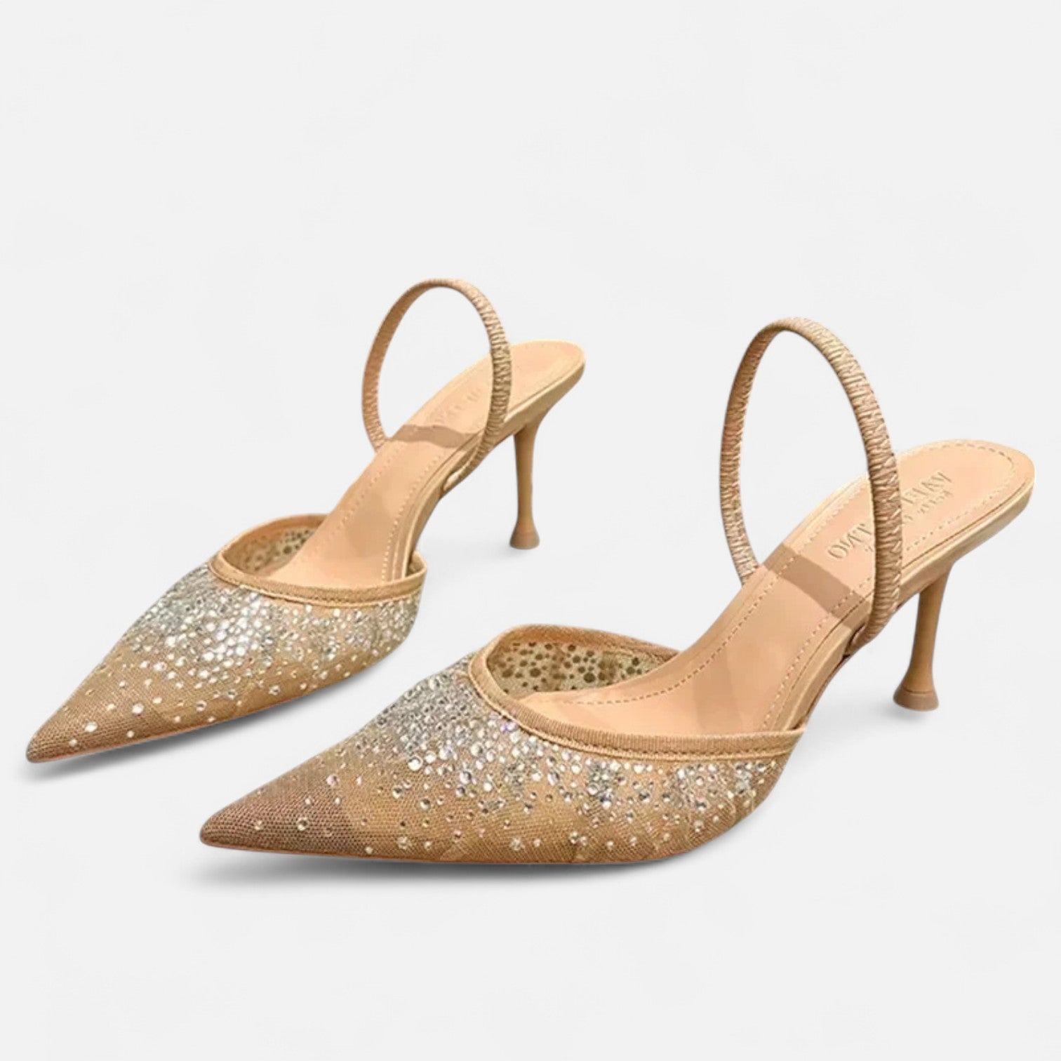 La Cartiera | Elegant Crystal Mesh Strappy Heels