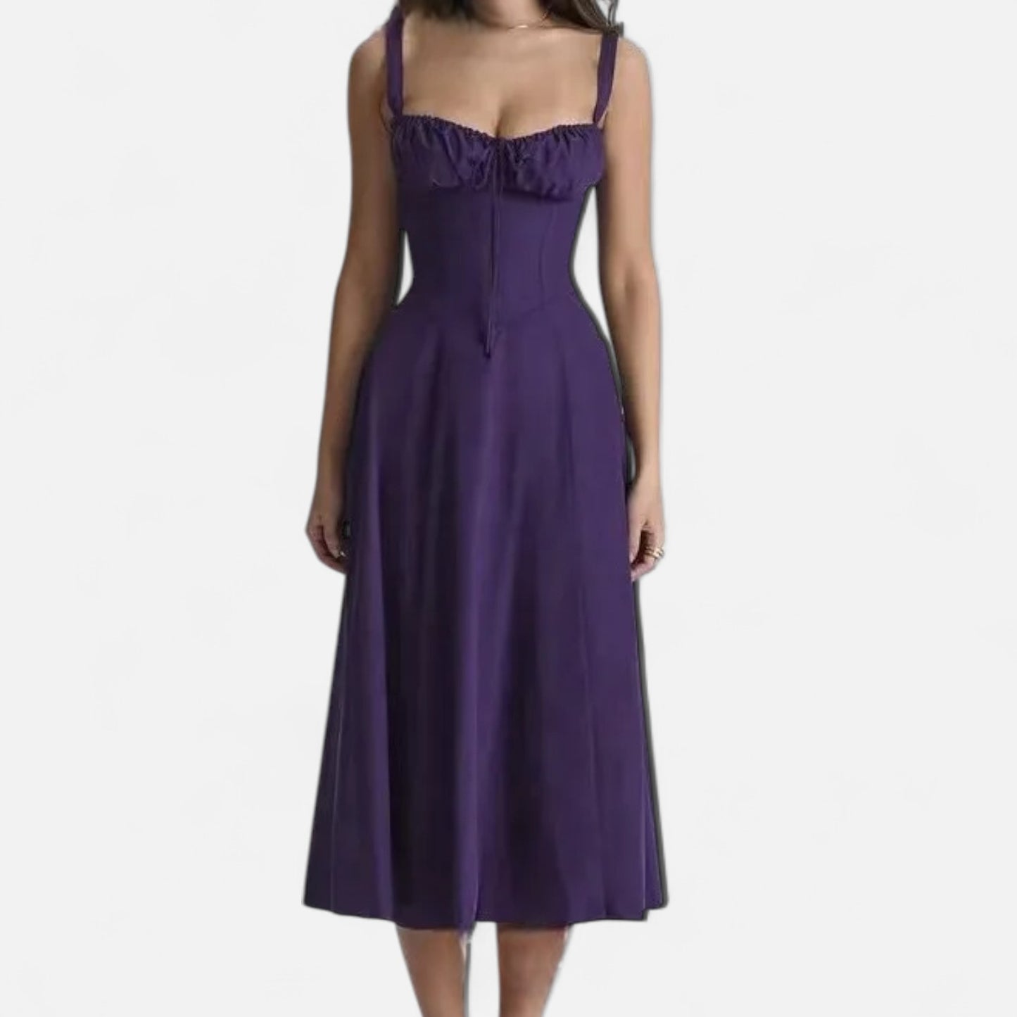 La Cartiera | Floral Corset Long Dress in Soft Silhouette