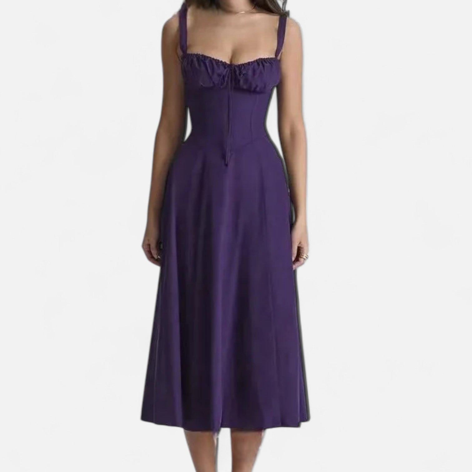 La Cartiera | Floral Corset Long Dress in Soft Silhouette