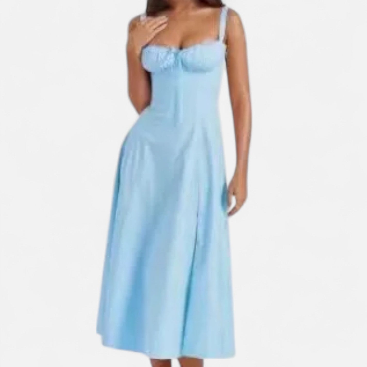 La Cartiera | Floral Corset Long Dress in Soft Silhouette