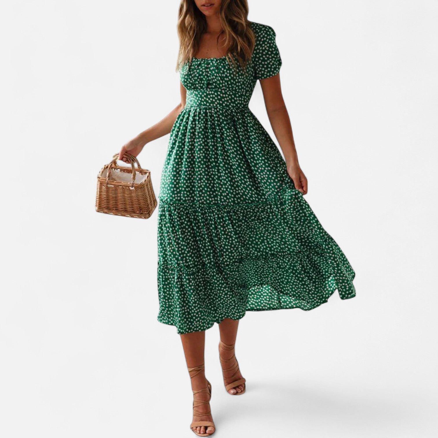 La Cartiera | Lightweight Flower Print Short Sleeve Dress