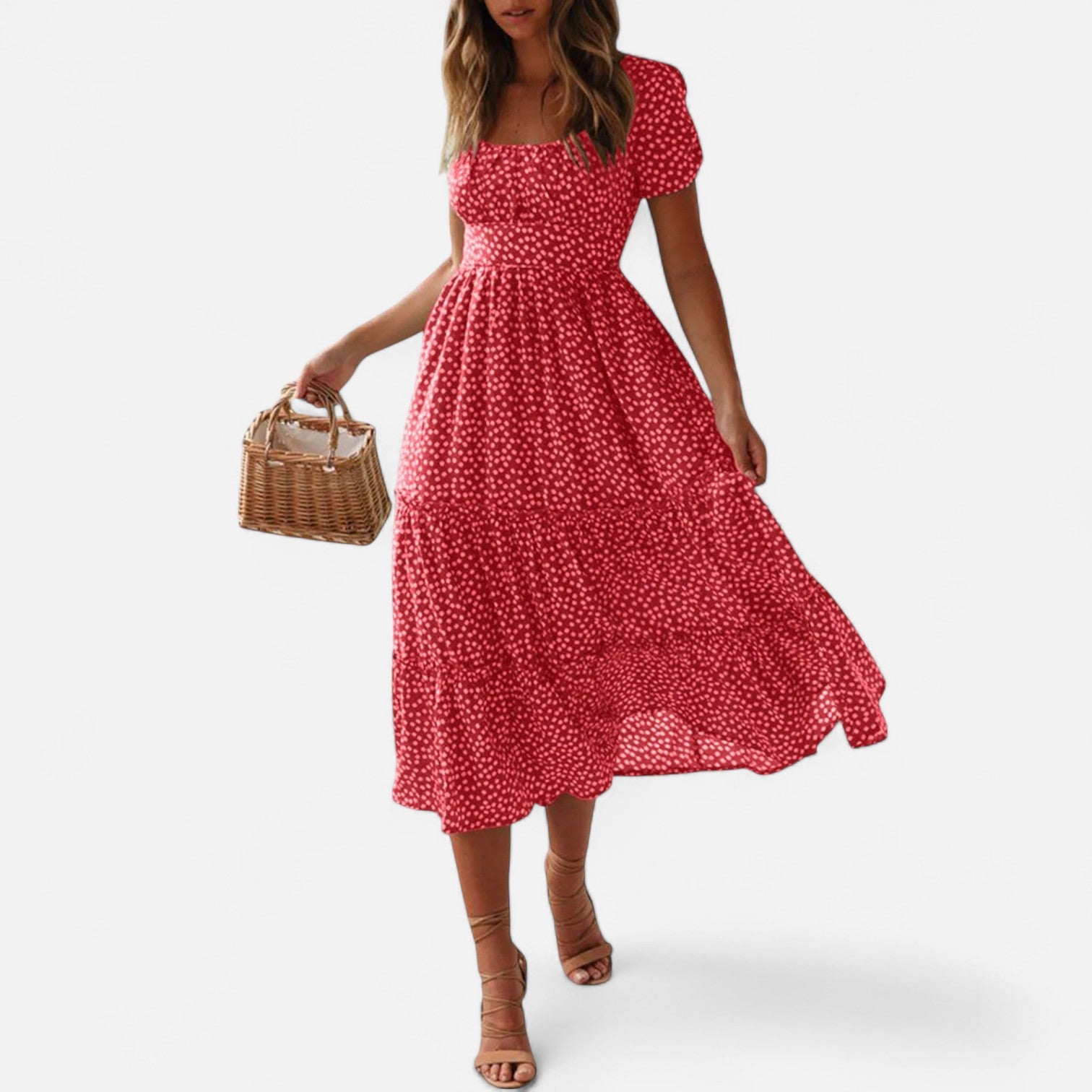 La Cartiera | Lightweight Flower Print Short Sleeve Dress