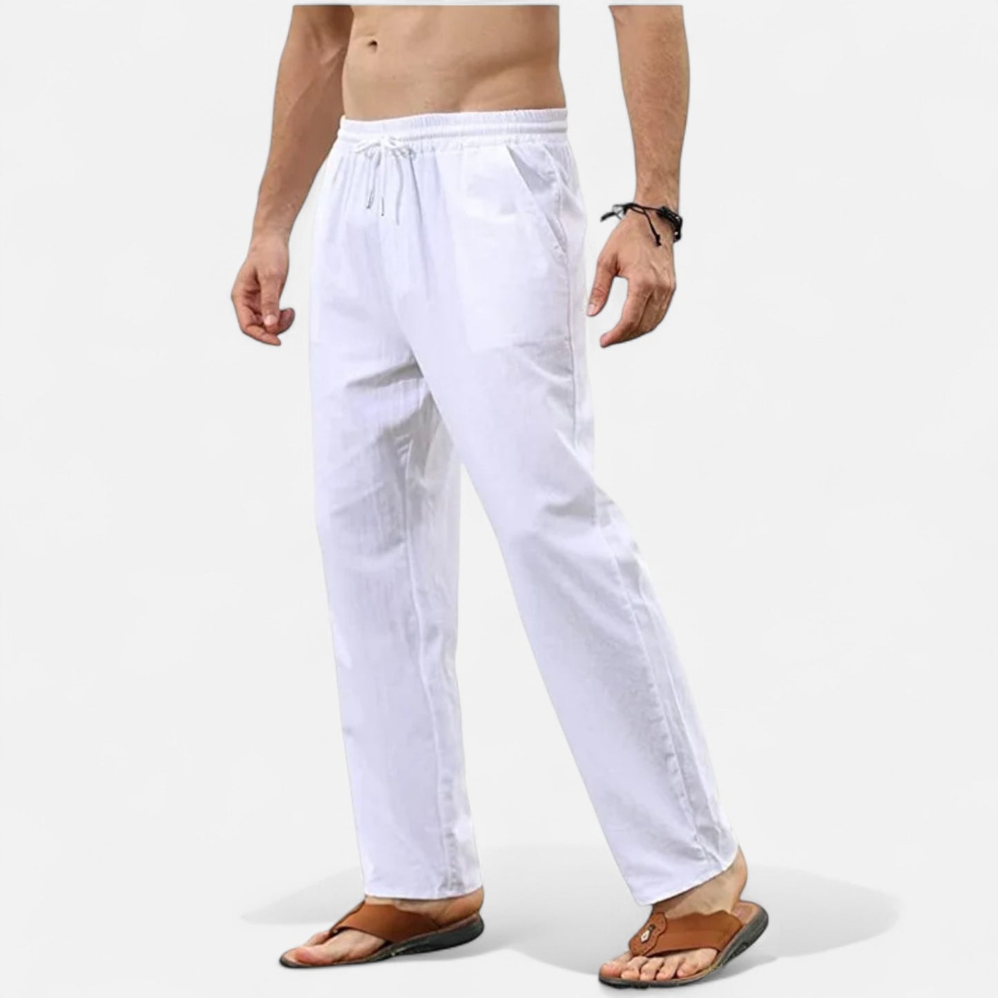 La Cartiera | Cotton Linen Trousers in Relaxed Riviera Fit