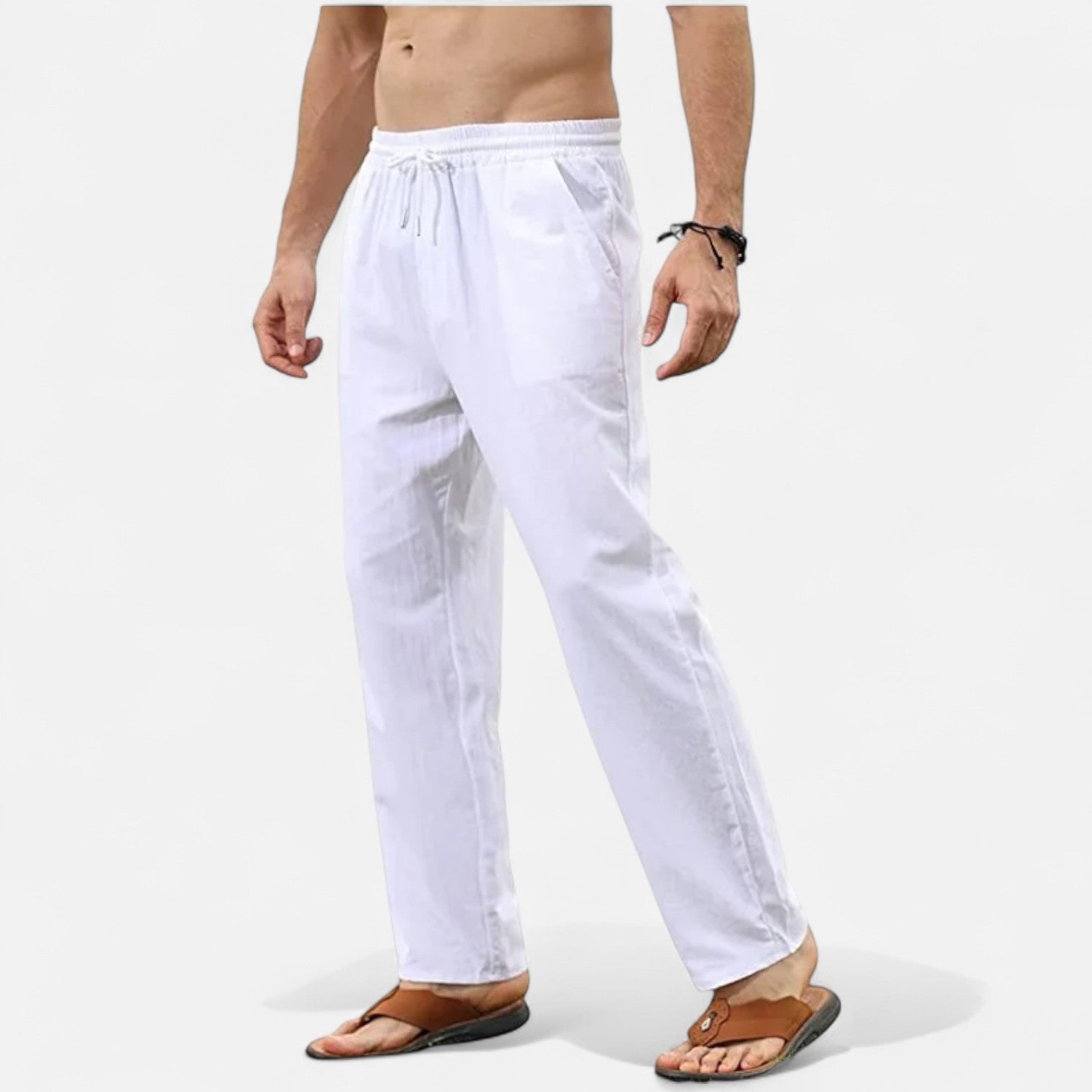 La Cartiera | Cotton Linen Trousers in Relaxed Riviera Fit