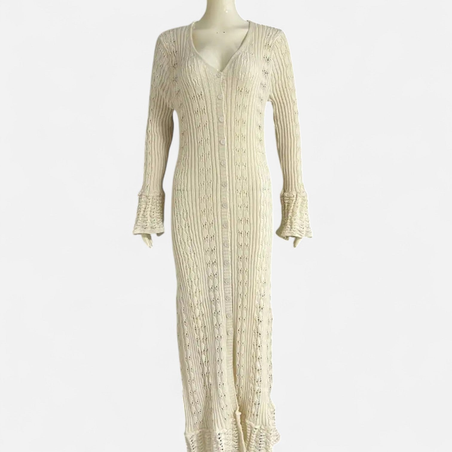 La Cartiera | Knitted Long Dress with Sculpted Detailing