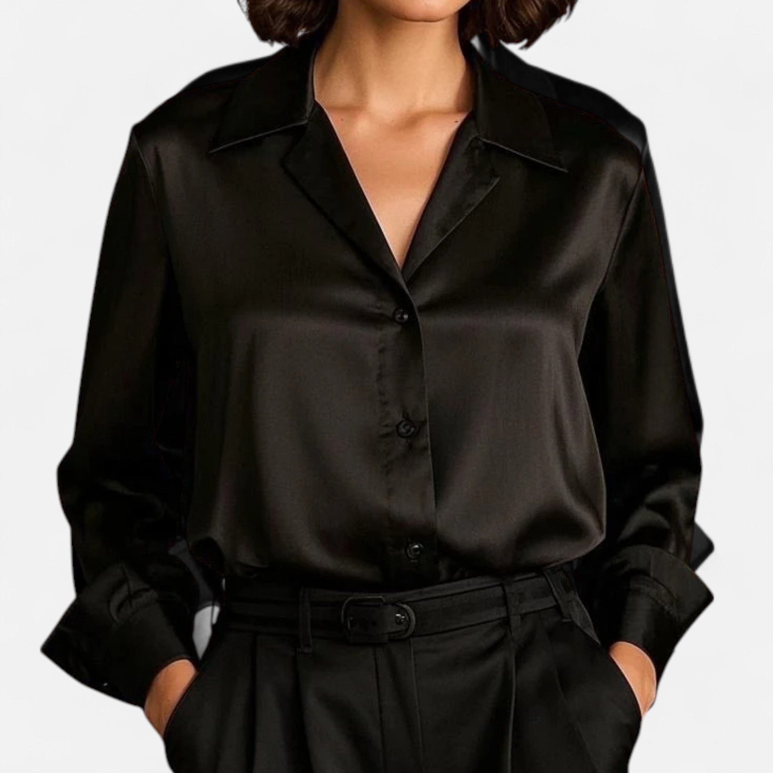 La Cartiera | Elegant Satin Shirt for Professional Wear