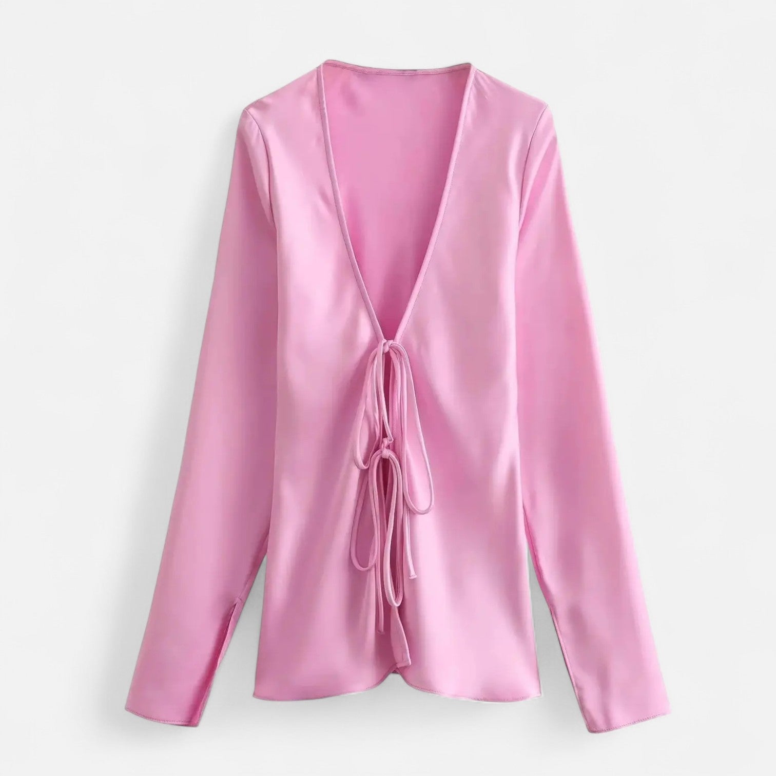 La Cartiera | Satin Silk Texture Long Sleeve Shirt