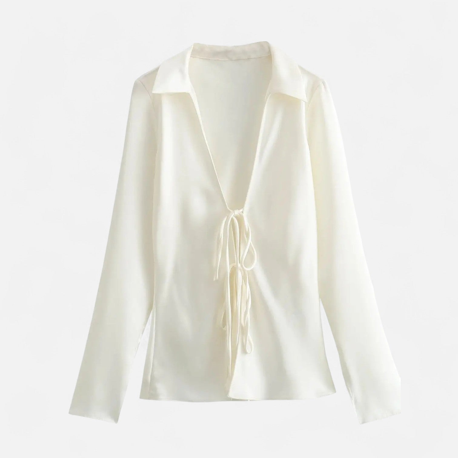 La Cartiera | Satin Silk Texture Long Sleeve Shirt
