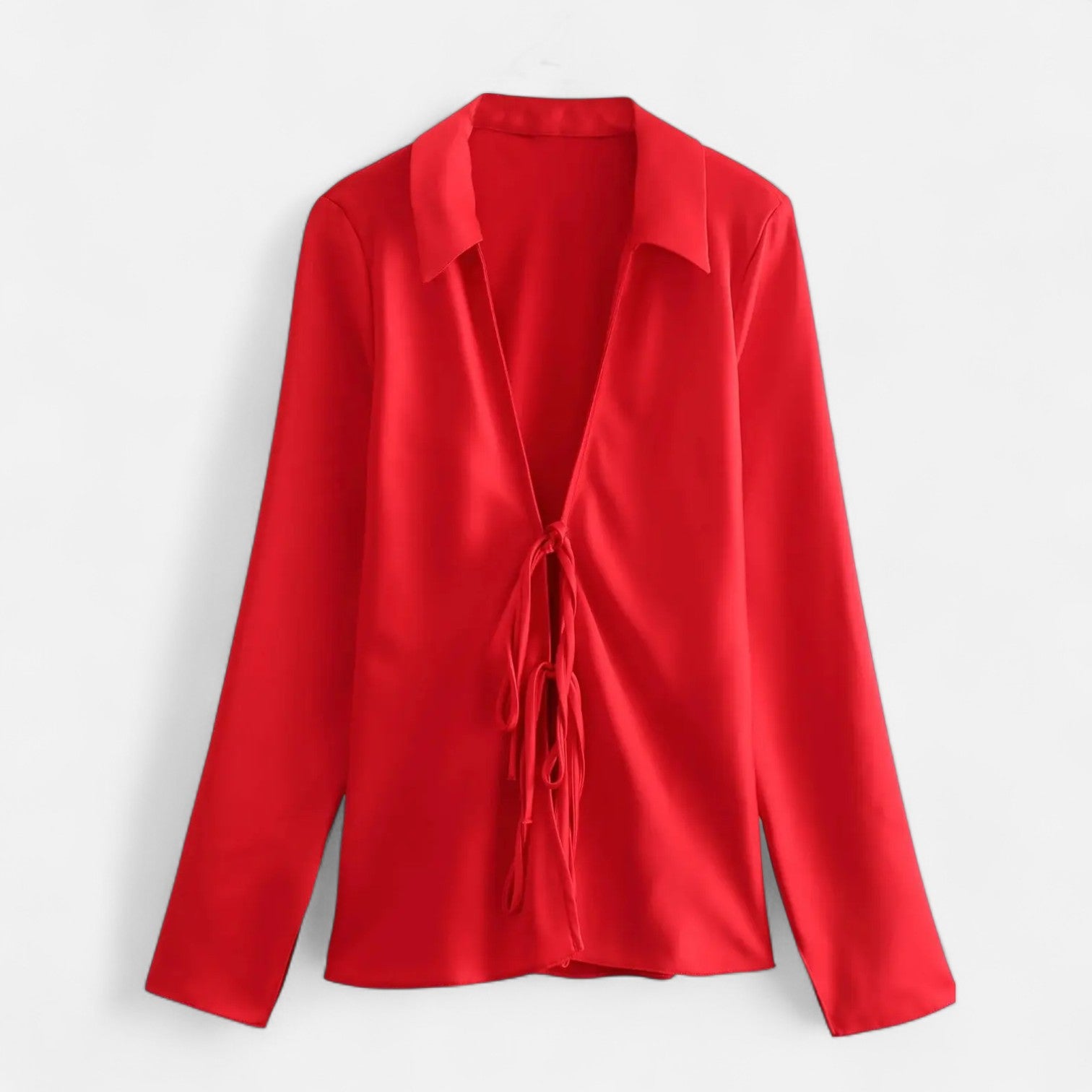 La Cartiera | Satin Silk Texture Long Sleeve Shirt