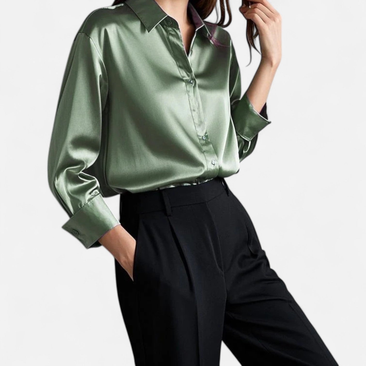 La Cartiera | Elegant Satin Shirt for Professional Wear