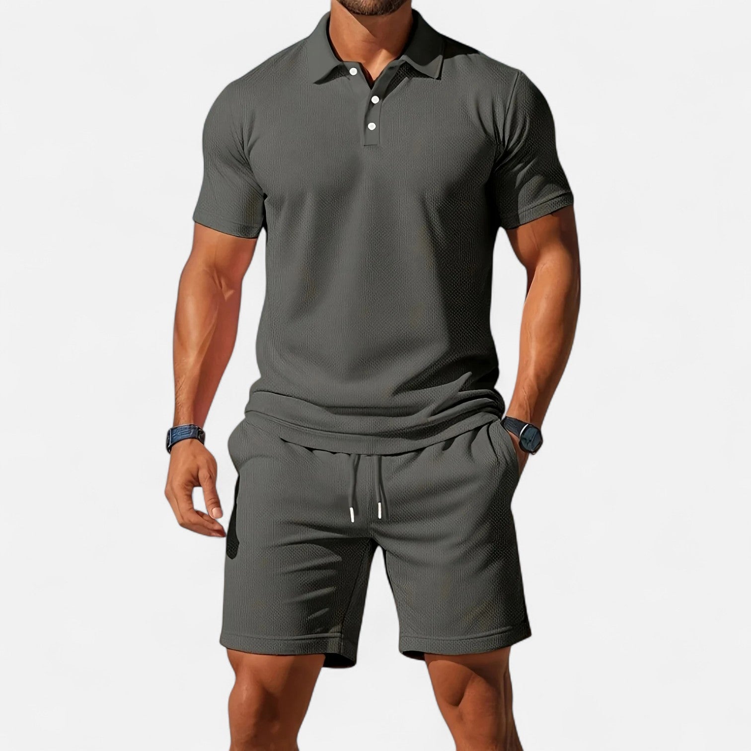 La Cartiera | Two‑Piece Beachwear – Sandstone Linen Ensemble