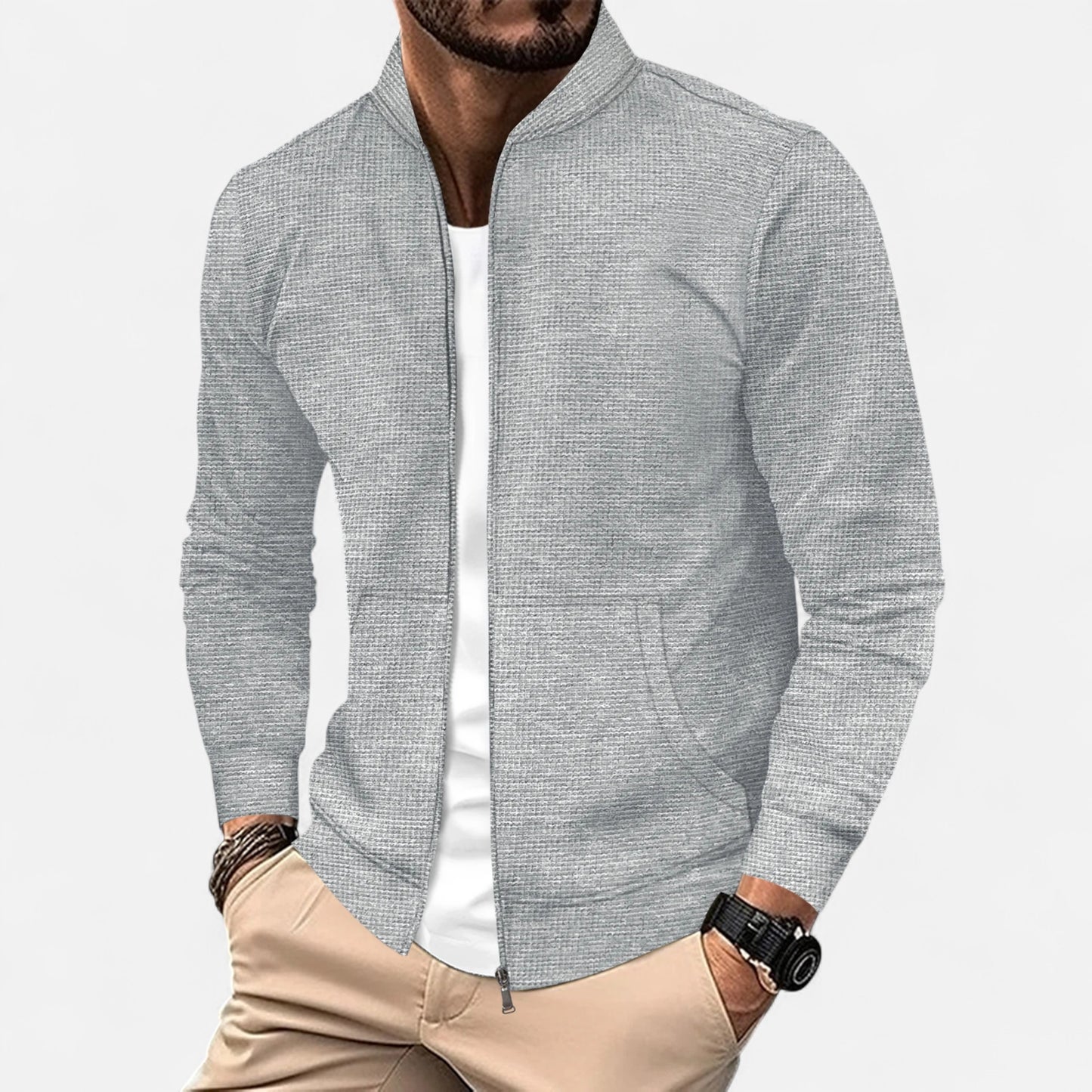 La Cartiera | Men’s Solid Colour Zip Baseball Jacket