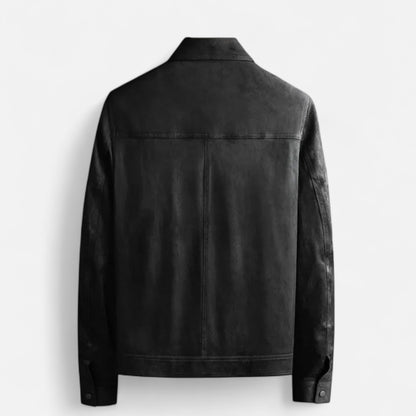 La Cartiera | Men’s British Lapel Cotton-Blend PU Jacket