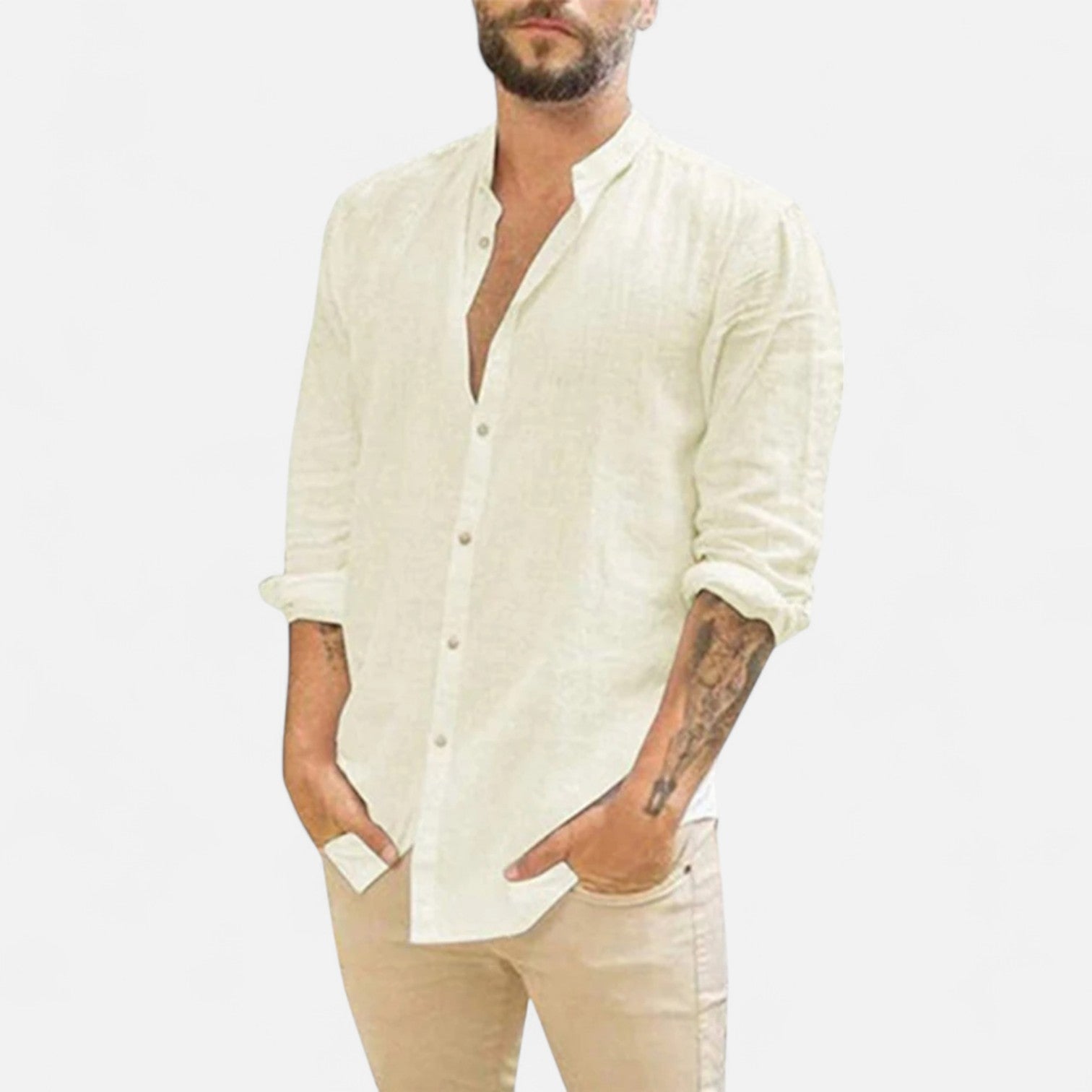 La Cartiera | Long‑Sleeve Cotton‑Linen Shirt – Riviera Heritage