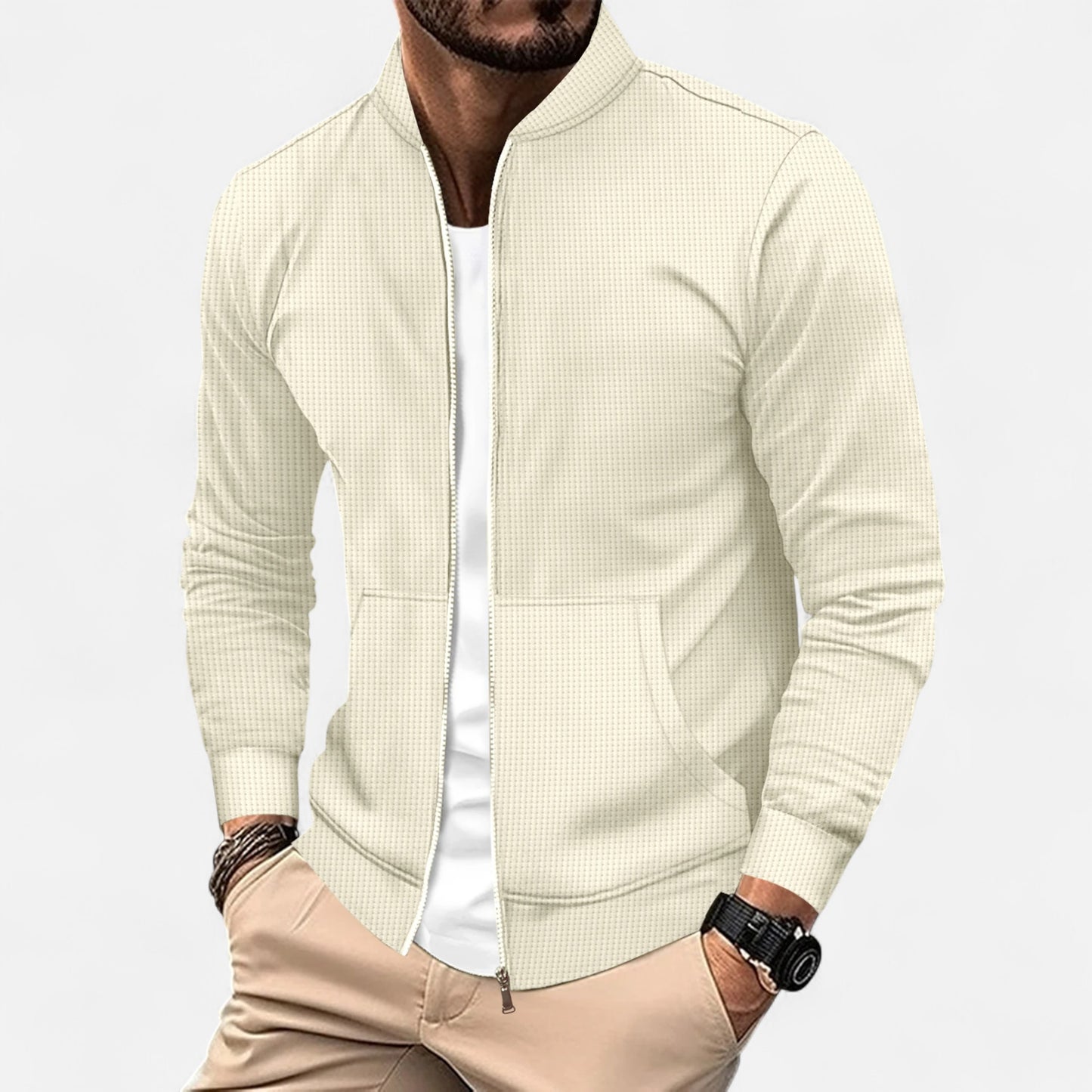 La Cartiera | Men’s Solid Colour Zip Baseball Jacket