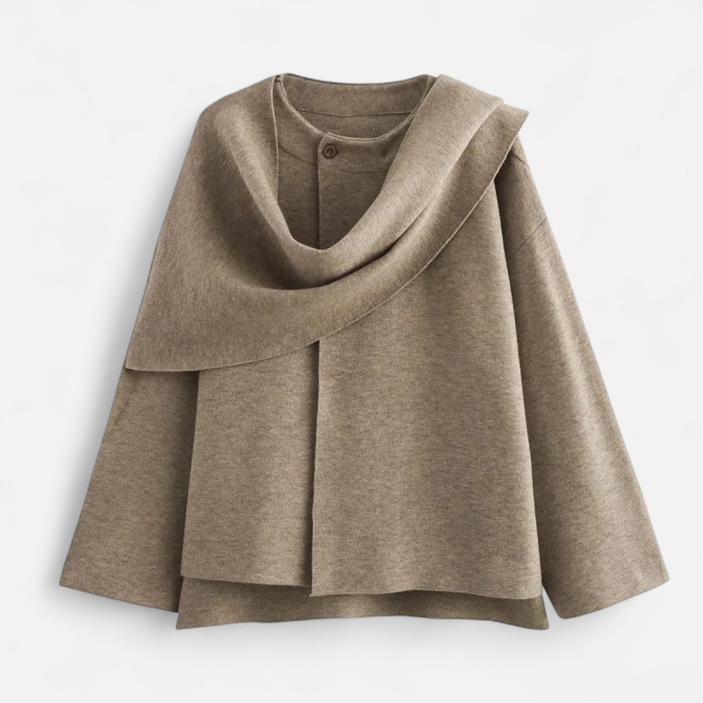 La Cartiera | Women’s Plush Sweater with Asymmetric Scarf