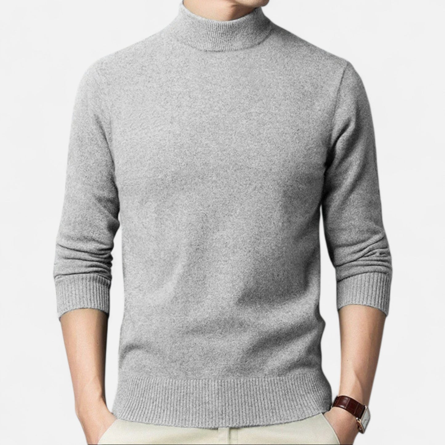 La Cartiera | Men’s Solid Colour Mock Neck Sweater