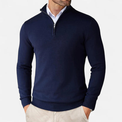 La Cartiera | Men’s Slim Fit Quarter-Zip Knit Pullover