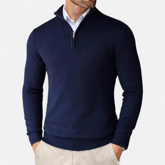 La Cartiera | Men’s Slim Fit Quarter-Zip Knit Pullover