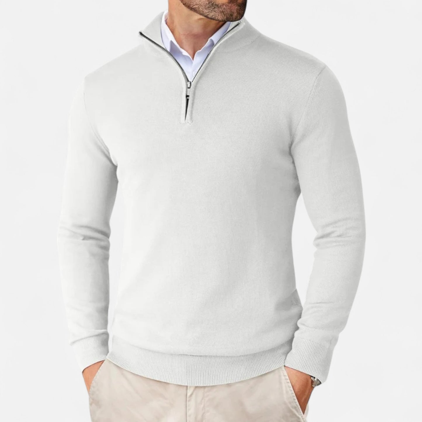 La Cartiera | Men’s Slim Fit Quarter-Zip Knit Pullover